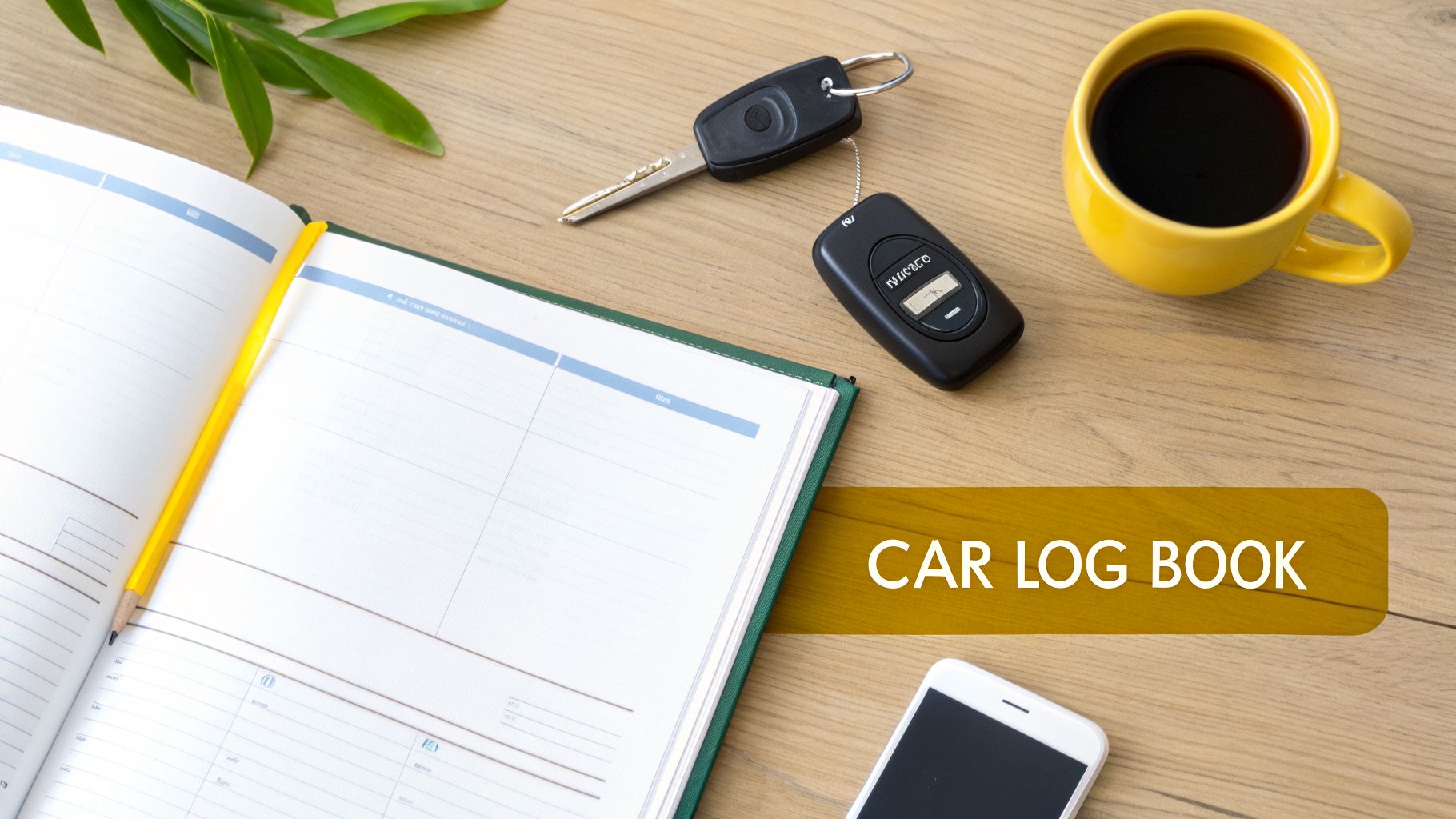 car-log-book-flat-lay